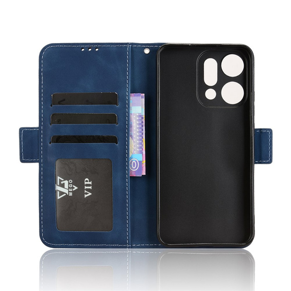 Flap case for Oppo Reno 14, Card Slot, wallet, navy blue
