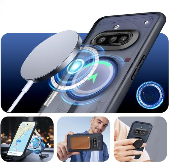 Case for Nothing Phone 3A, for MagSafe, ERBORD Matt Case, black