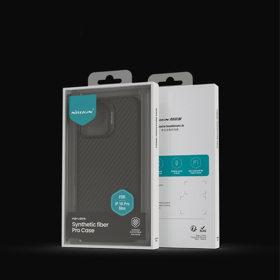 Nillkin Armored Case for iPhone 16 Pro Max, Carbon Fiber, for Magsafe, black