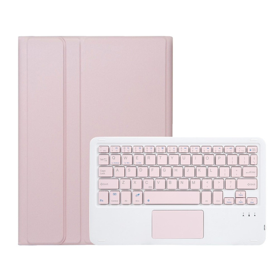Case + keyboard Samsung Galaxy Tab A9+, Leather Pen Slot TouchPad, pink