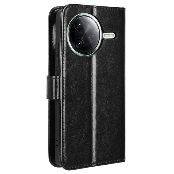 Flip case for Xiaomi Poco F7 Pro, Crazy Horse Wallet, black