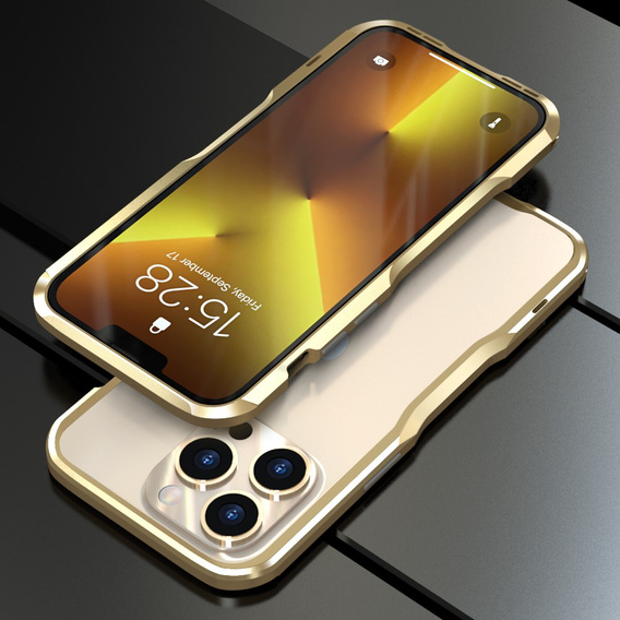 Case LUPHIE for iPhone 13 Pro Max, Armor Bumper, gold