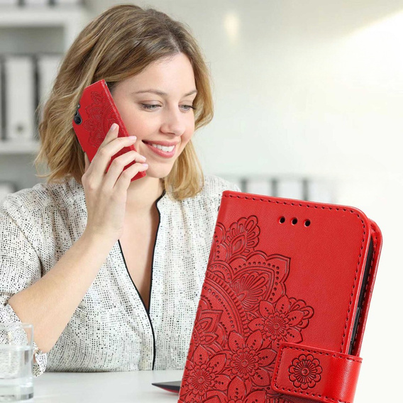 Flip case for Samsung Galaxy A14 4G/5G, Mandala Flower, red