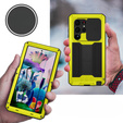 Armored case for Samsung Galaxy S23 Ultra, R-JUST CamShield Slide, yellow