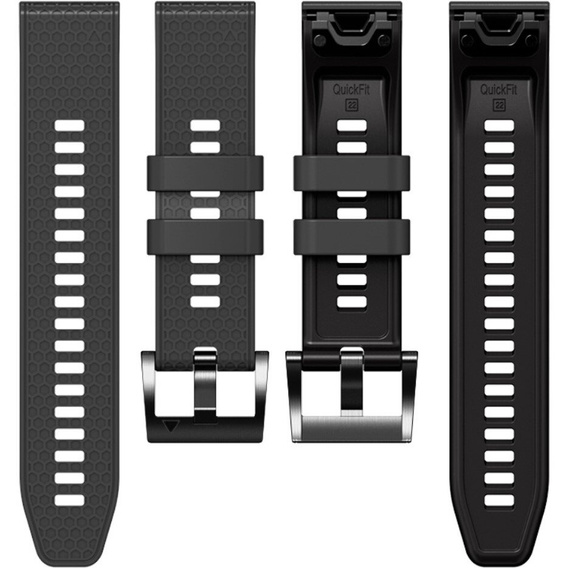 Silicone Strap for Garmin Fenix 7 / Forerunner 965 / 955 / 945 / 935, Grey / Black