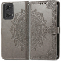 Flip case for Motorola Moto E14, Mandala, grey
