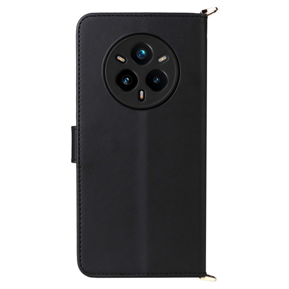 Crossbody Leather Wallet flip case for Realme 14 Pro+ 5G, Black