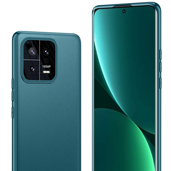 Leather case for Xiaomi 13, leather hybrid, green