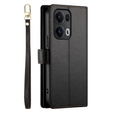 Flip case for Oppo Reno 13 Pro 5G, Wallet Zipper Pocket, black