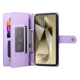 Flip case for Samsung Galaxy S25 Ultra, Wallet Zipper Pocket, purple