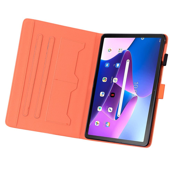Case for Lenovo Tab M10 Plus 10.6 Gen 3, with flap, animal, orange