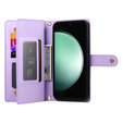 Flip case for Samsung Galaxy S24 FE, Wallet Zipper Pocket, purple