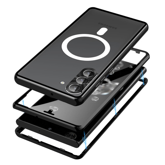 Magnetic Dual Glass MagSafe case for Samsung Galaxy S24+ Plus, black