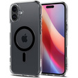 Spigen MagSafe Case for iPhone 16 Plus, Ultra Hybrid, transparent / black + 9H Tempered Glass