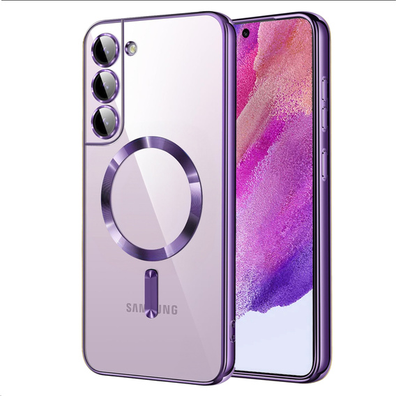 Case for Samsung Galaxy S21 FE, Electro MagSafe, purple + Screen Glass