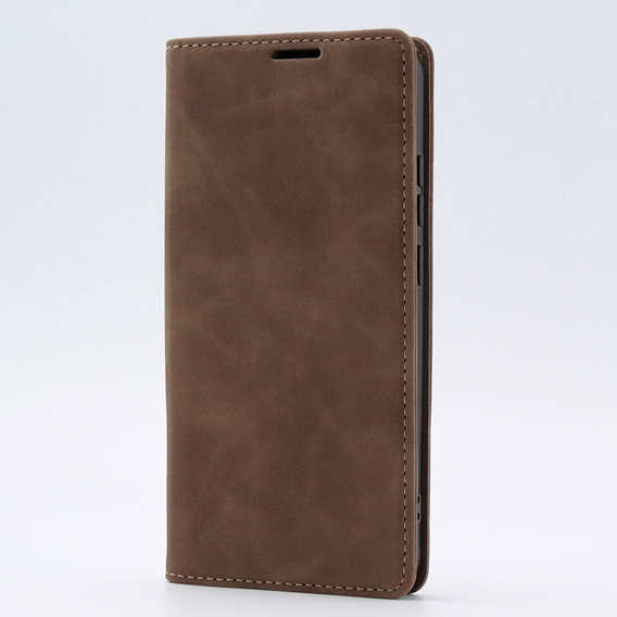 Case for Oppo A78 4G, ERBORD Vintage, wallet with flap, coffee