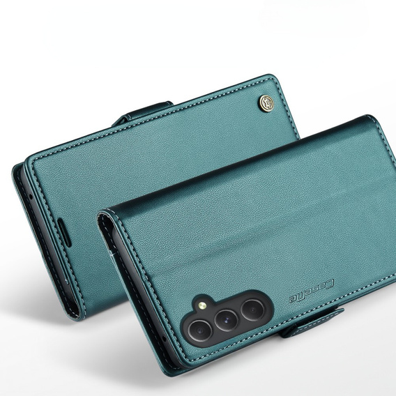 CASEME flip case for Samsung Galaxy A54 5G, Litchi Wallet, green