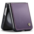Case for Samsung Galaxy Z Flip7 FE / Z Flip6, CASEME Litchi Leather, purple