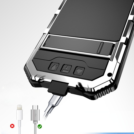 Armored case for iPhone 16E, R-JUST, silver