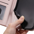 Flip case for iPhone 16 Pro Max, Rhombus Crossbody Leather, pink rose gold