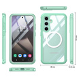 Case for Samsung Galaxy S24 FE, Shockproof, with glass, for MagSafe, green