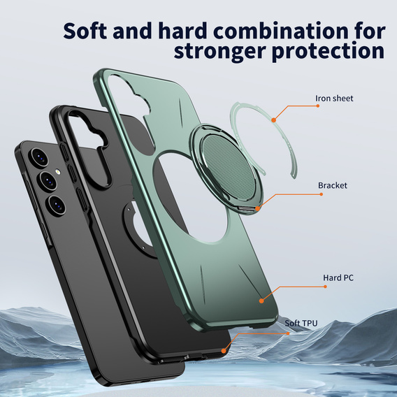 MagSafe case with stand for Samsung Galaxy A57 5G, green