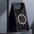 Case for ASUS ROG Phone 8 Pro, with magnetic sheet, transparent / black