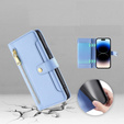 Flip case for iPhone 14 Pro, Wallet Zipper Pocket, blue