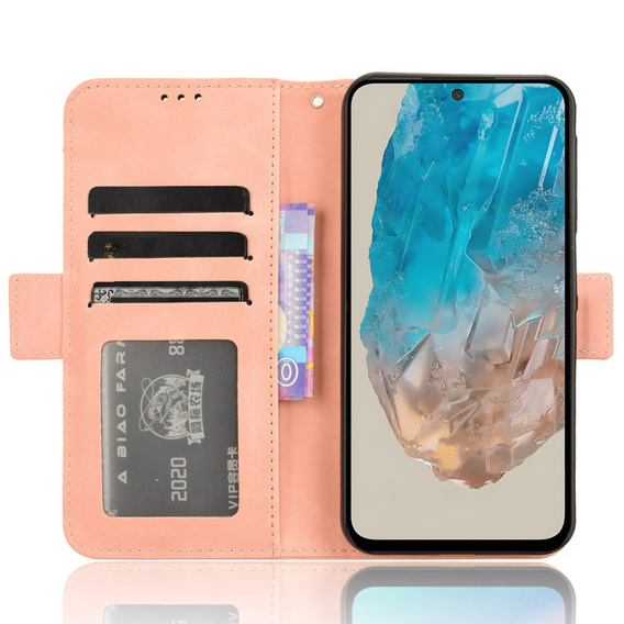 Flip case for Samsung Galaxy M35, Card Slot, pink
