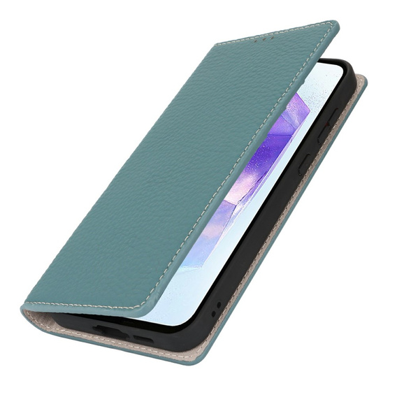 Flip case for Samsung Galaxy S25+ Plus, Litchi Skin Grain, blue