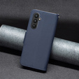 Flip case for Samsung Galaxy A25 5G, Wallet Litchi Leather, dark blue + 9H glass