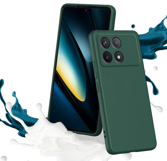 Case for Xiaomi Poco F6 Pro, Silicone Lite, dark green