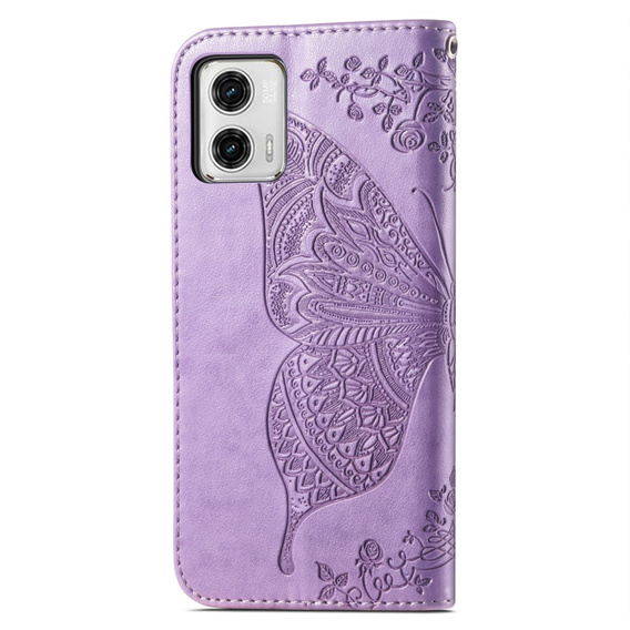 Flip case for Motorola Moto G73 5G, Butterfly, purple