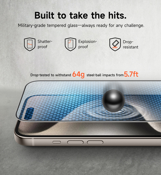 2x SURITCH tempered glass for iPhone 15 Pro Max