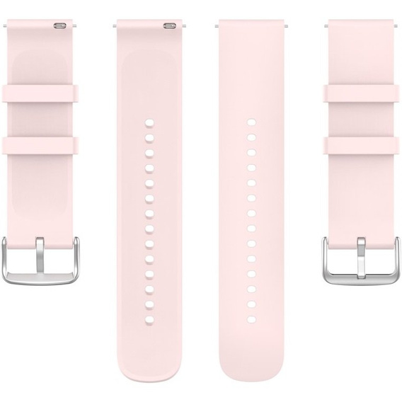 Silicone strap 20mm, Light Pink/Silver Buckle