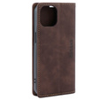 Case for iPhone 15, ERBORD Vintage, wallet with flap, coffee