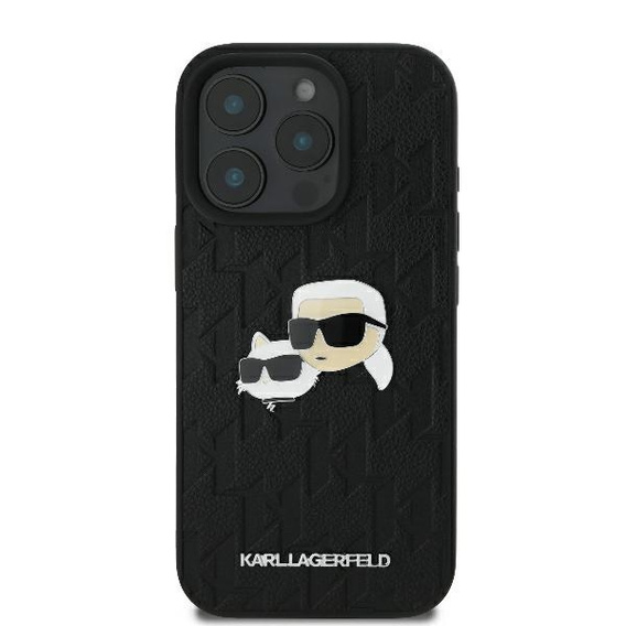 Karl Lagerfeld Hardcase Monogram Karl & Choupette Head Pin Case for iPhone 16 Pro