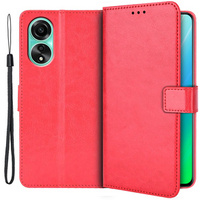 Flip case for Oppo A98 5G, Crazy Horse Wallet, red