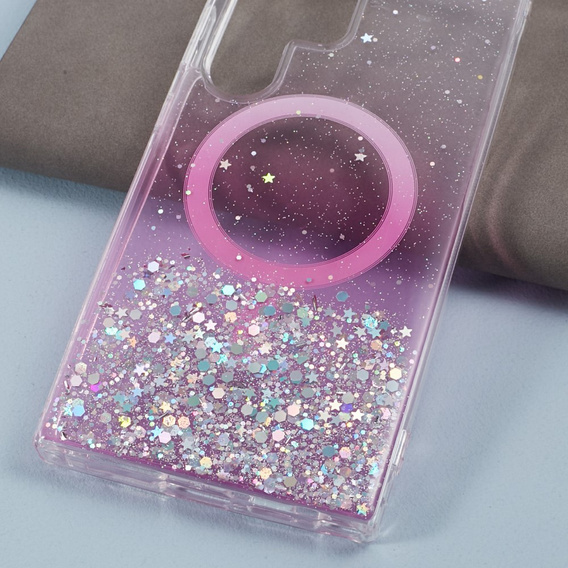 Case for Samsung Galaxy S24 Ultra, Glittery, for MagSafe, pink
