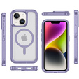 Case with frame for iPhone 13/14, for MagSafe, transparent / purple