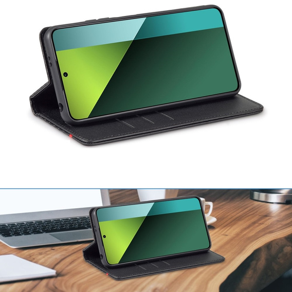 Flap case for Xiaomi Redmi Note 13 Pro 5G, Carbon LC.IMEEKE, black