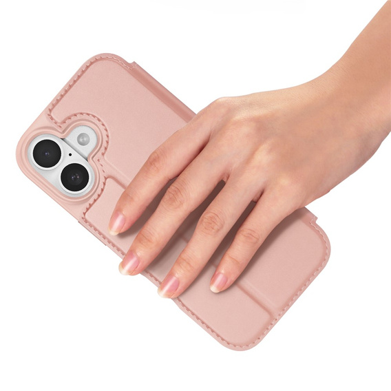 Dux Ducis case for iPhone 17, Skin Pro, with flap, with card slot, pink