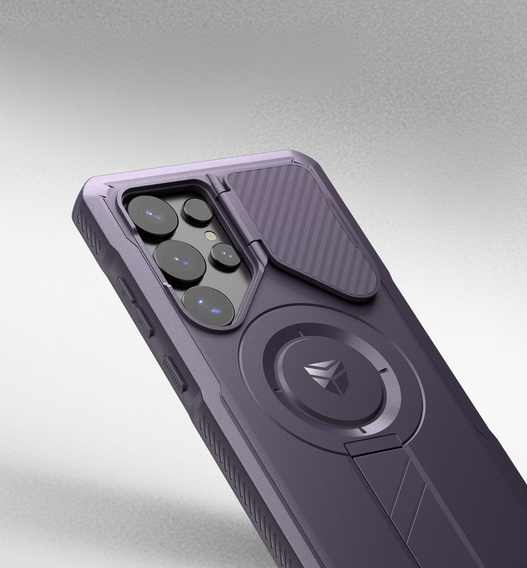 Armored case for Samsung Galaxy S25 Ultra, Dexnor CamProtect MagSafe, purple (Two frames)