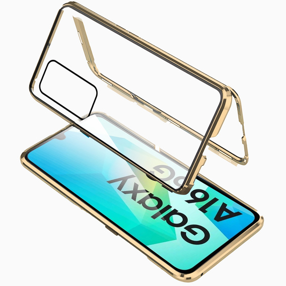 Case for Samsung Galaxy A16, Magnetic Dual Glass, gold