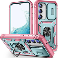 Case for Samsung Galaxy S23, CamShield Slide, green / pink