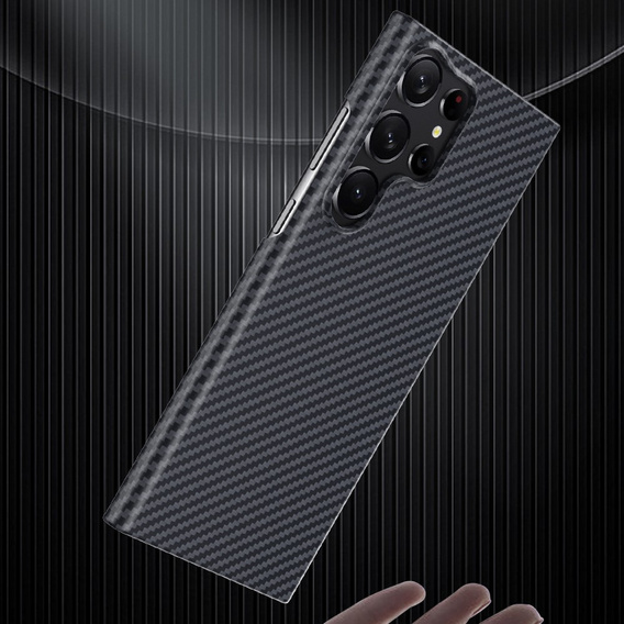 Case for Samsung Galaxy S23 Ultra, Aramid Fiber Cover, black