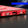 Magnetic Dual Glass MagSafe case for iPhone 15 Pro Max, red