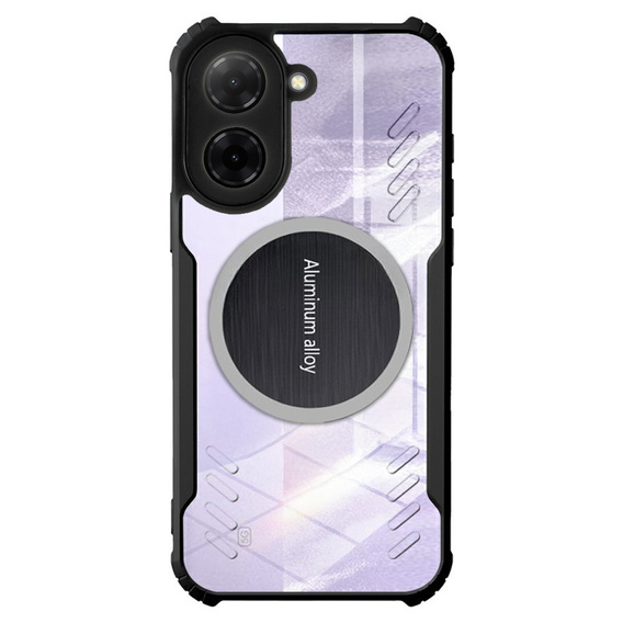 Case for Xiaomi Redmi A5, with magnetic sheet, transparent / black