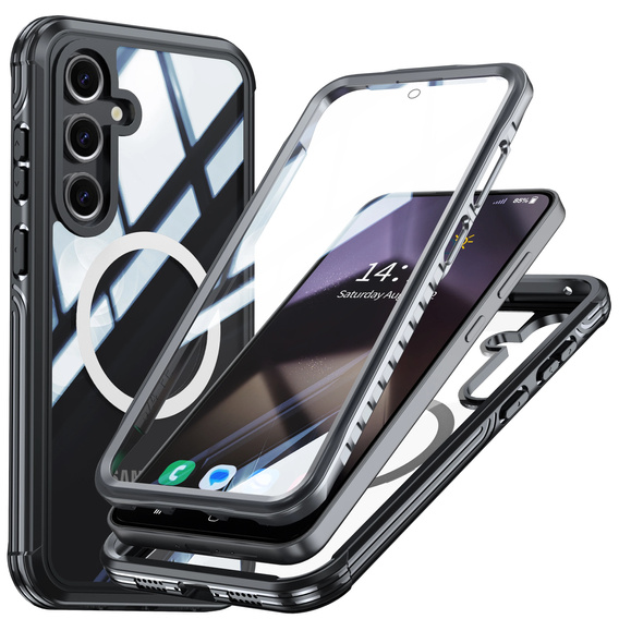 Case for Samsung Galaxy S25, Shockproof, with glass, for MagSafe, black