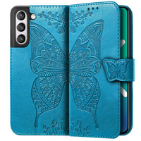 Flip case for Samsung Galaxy S21 FE, Butterfly, blue